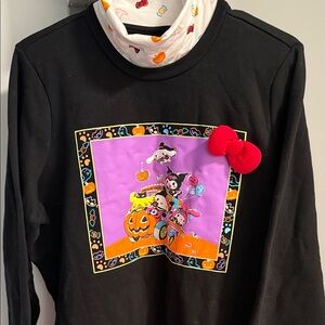 Hello Kitty Kids Black Halloween Graphic Long Sleeve Shirt